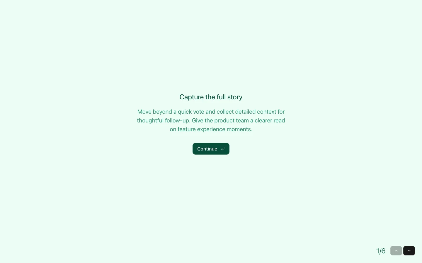 Feature Experience Follow-up Form preview