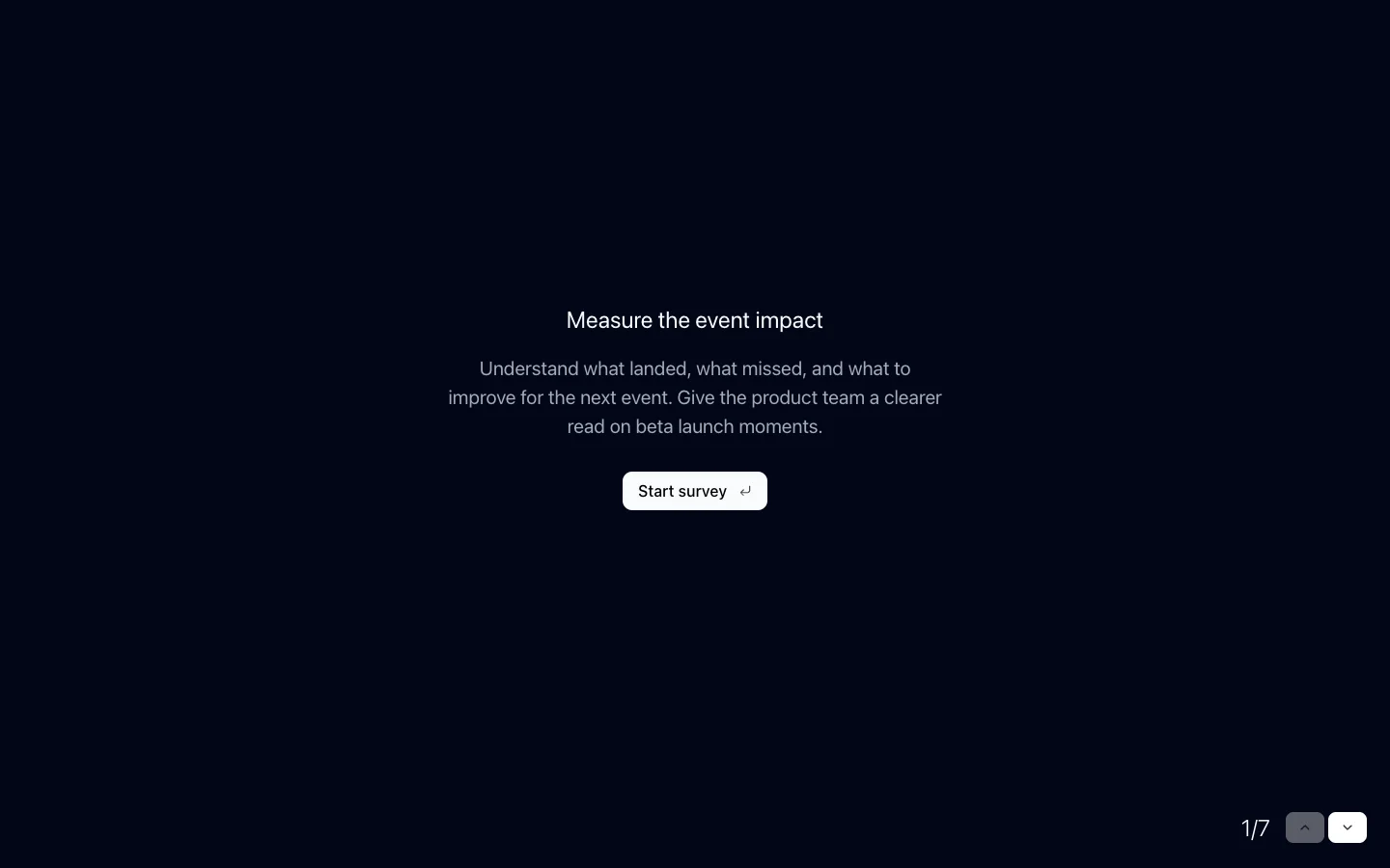 Beta Launch Event Survey preview