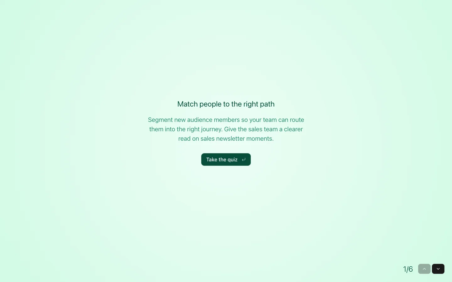 Sales Newsletter Segmentation Quiz preview